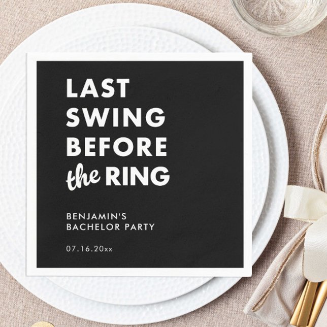 Last Swing Before the Ring Bachelor Party Minimal Serviette (Von Creator hochgeladen)