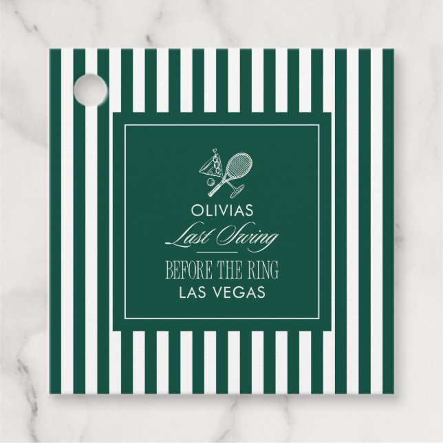 Last Swing Before the Ring green bachelorette Geschenkanhänger (Vorderseite)