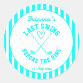 Last swing golf country club Bachelorette favor Runder Aufkleber