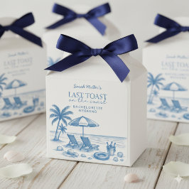 Last Toast on the Coast Beach Bachelorette Party  Quadratischer Aufkleber