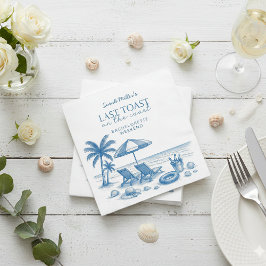 Last Toast on the Coast Beach Bachelorette Party Serviette