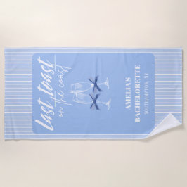 Last toast on the coast Blue Bachelorette party Strandtuch