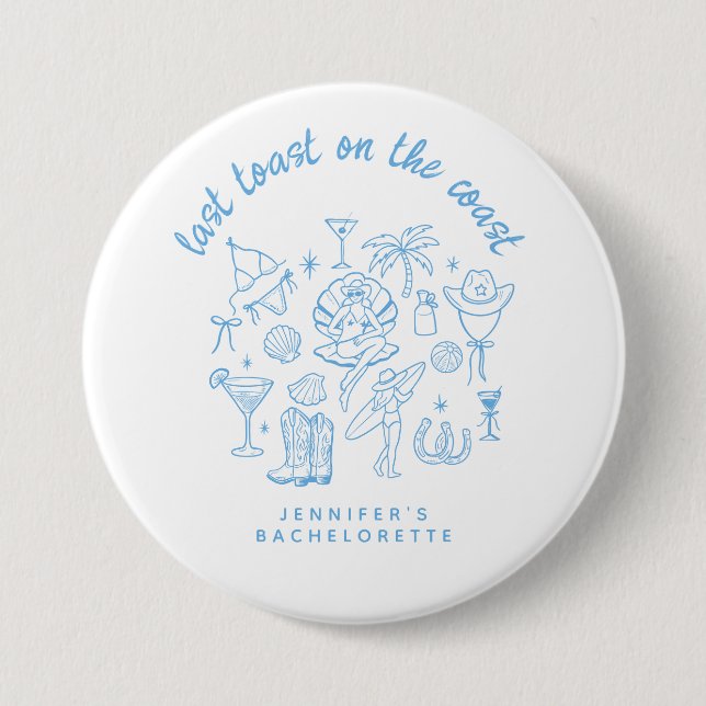 Last Toast on the Coast Blue Cowgirl Bachelorette  Button (Vorderseite)