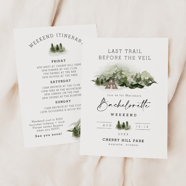 Last Trail Before The Veil Bachelorette Weekend Einladung (Von Creator hochgeladen)