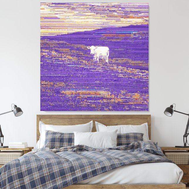 Last Transmission or Cow in a Field Leinwanddruck (Insitu (Schlafzimmer))
