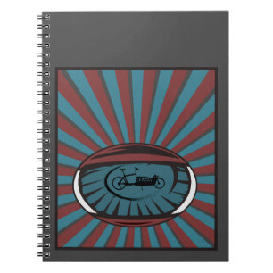 Lastenrad im Auge mit Strahlen Notizblock