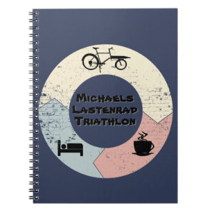 Lastenrad Triathlon, eat sleep, personalisiebar Notizblock