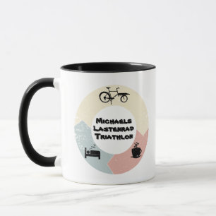 Lastenrad Triathlon, eat sleep, personalisiebar Tasse