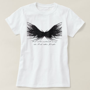 Laster Abstrakt Schwarze Flügel Alkohol-Tinte-Kuns T-Shirt