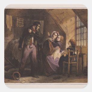 Laster und Vorzug: Elend Quadratischer Aufkleber