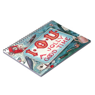 Lasterhafte Vintage-Party, Glücksspiel Trinken Rau Notizblock