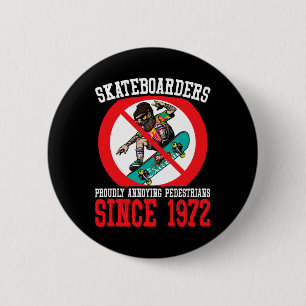 Lästige Fußgänger Skateboard Skateboarding Skat Button
