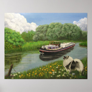 "Lastkahn-Hunde" Kunst-Druck Poster