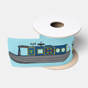 Lastkähne und Kanalboot-Schmalboote Geburtstag Satinband