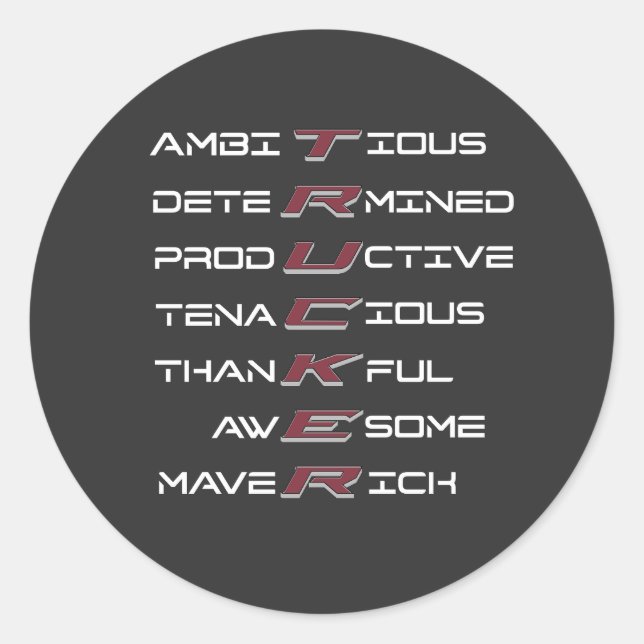 Lastkraftwagen Akrostische Berufliche Merkmale Stä Runder Aufkleber (Vorderseite)