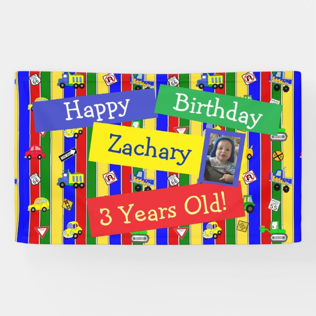 Lastkraftwagen, Autos, Traktoren und Verkehrszeich Banner (Horizontal)