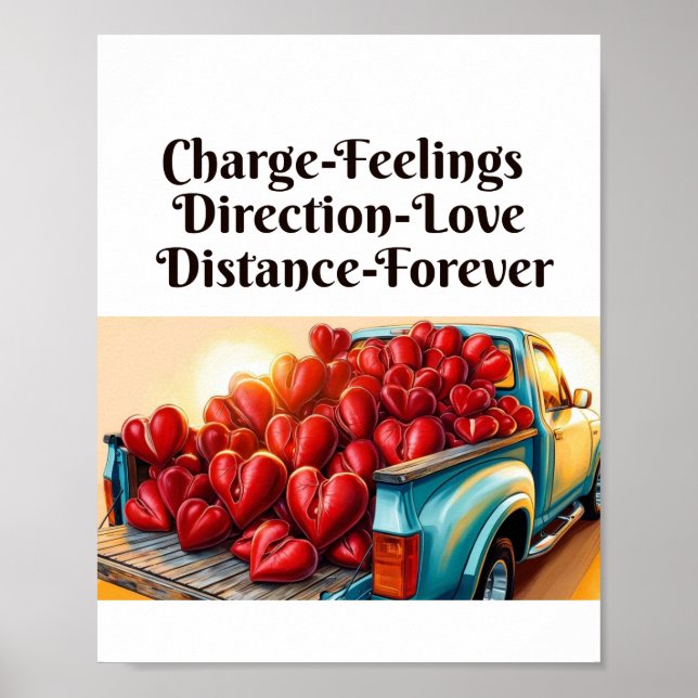 Lastkraftwagen der Liebe - Herz auf Rädern Poster (Vorne)