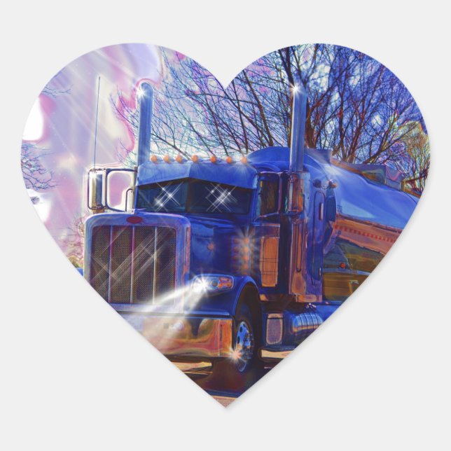 Lastkraftwagen Tanker Lkw Schwertransporte Geschen Herz-Aufkleber (Vorderseite)