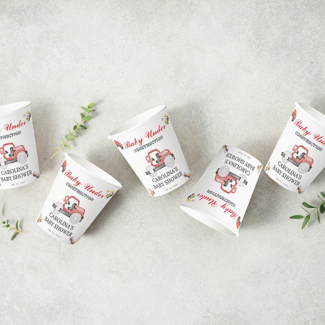 Lastwagen Baby im Bau Babydusche Pappbecher (Von Creator hochgeladen)