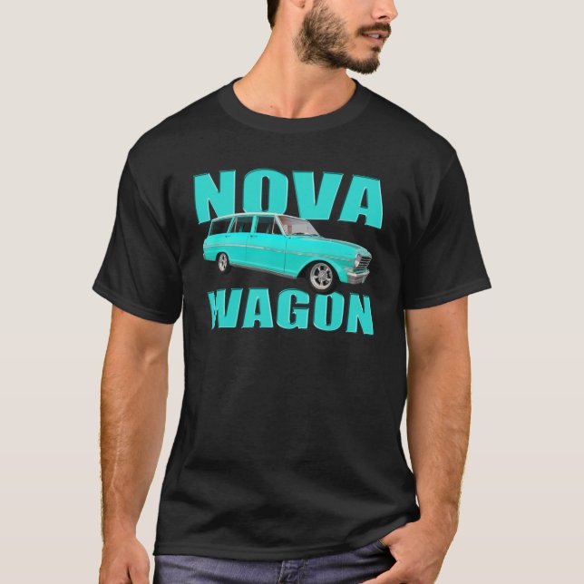 Lastwagen des Novas 1963 chevy II hellblau T-Shirt (Vorderseite)