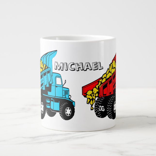 Lastwagen für Kinder| Personalisierte Bezeichnung Jumbo-Tasse (Vorderseite)