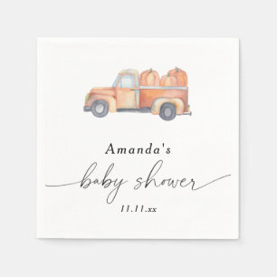 Lastwagen-Kürbis-Herbst-Baby-Party Serviette