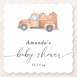 Lastwagen-Kürbis-Herbst-Baby-Party  Untersetzer