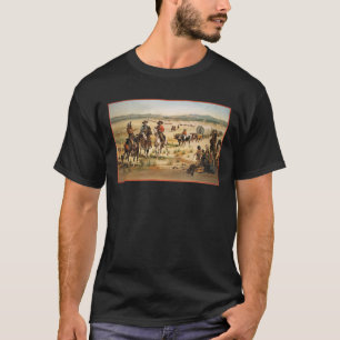 Lastwagen-Zug-Vintage amerikanische Westpioniere T-Shirt