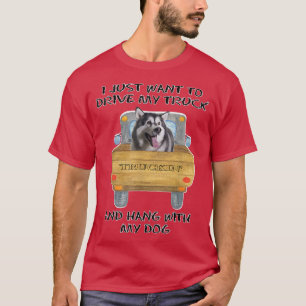 Lastwagenfahrer Hund Alaskan Malamute T-Shirt