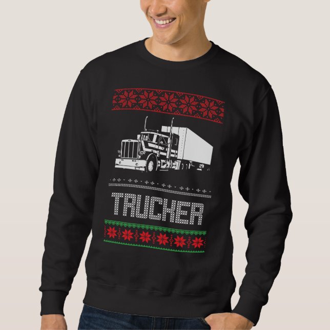 Lastwagenfahrer Weihnachten Sweatshirt (Vorderseite)