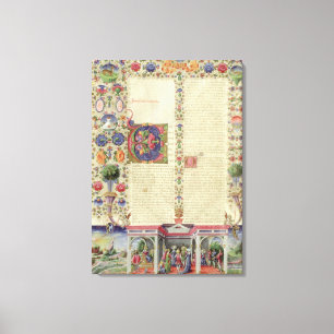 Lat 422 VolI fol.280v der Anfang des Buches von Leinwanddruck