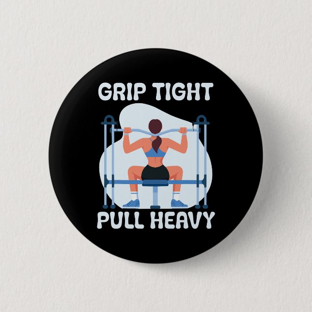 Lat Pulldown Bodybuilding Fitness Workout Button (Vorderseite)