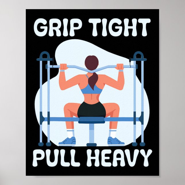 Lat Pulldown Bodybuilding Fitness Workout Poster (Vorne)