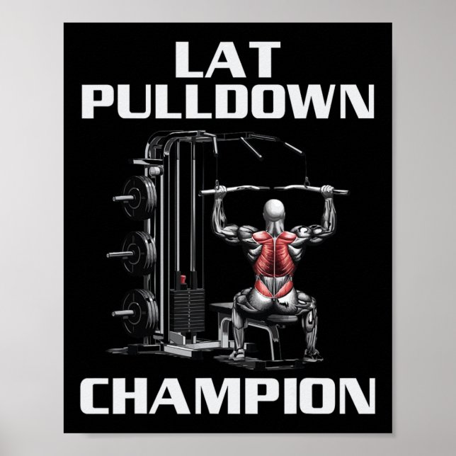 Lat Pulldown Bodybuilding Fitness Workout Poster (Vorne)