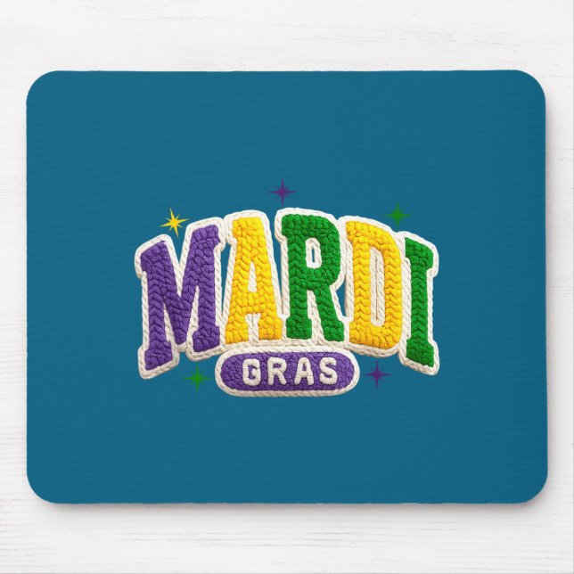 Latch Hook Mardi Gras Trendy Funny Gift Tee Men, W Mousepad (Vorne)