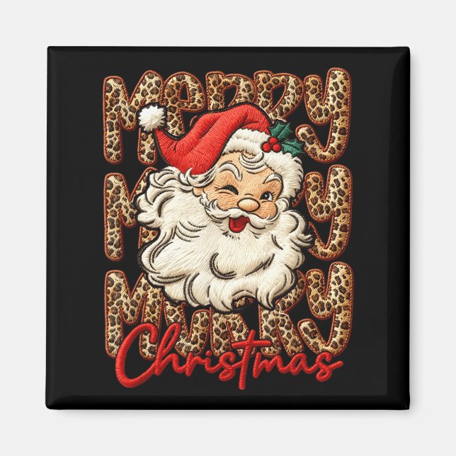 Latch Hook Yarn Crochet Coquette Merry Christmas L Magnet (Vorne)