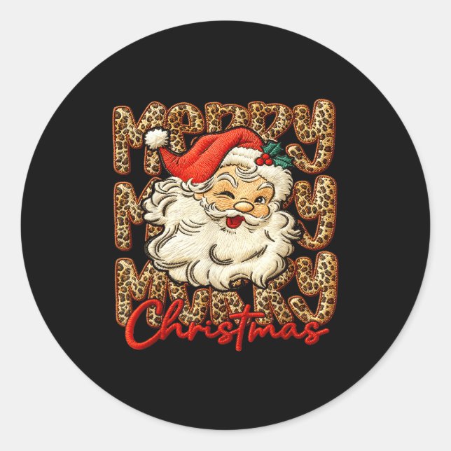 Latch Hook Yarn Crochet Coquette Merry Christmas  Runder Aufkleber (Vorderseite)