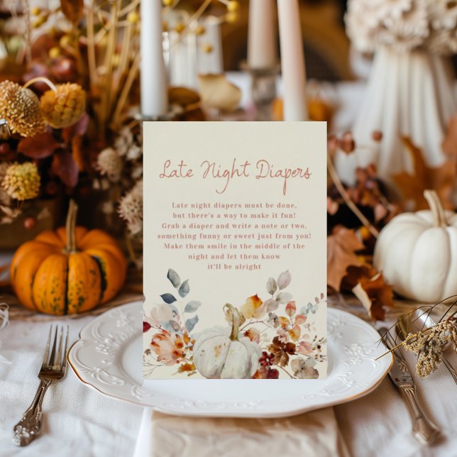 Late night Diapers Little pumpkin Baby Shower Sign Poster (Von Creator hochgeladen)