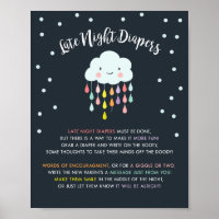 Late Night Diapers Schild Wolken Regentropfen Rege