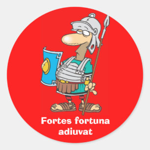 Latein: Fortes fortuna adiuvat Runder Aufkleber