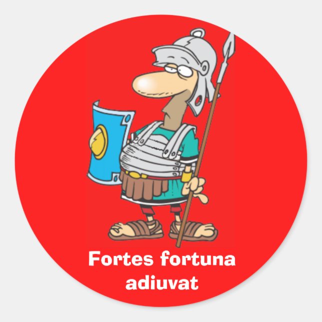 Latein: Fortes fortuna adiuvat Runder Aufkleber (Vorderseite)