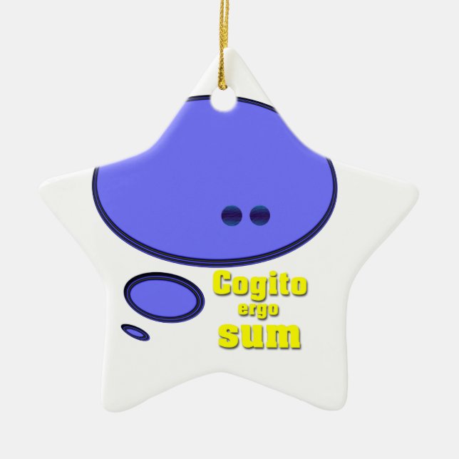 Latein I denken, dass deshalb ich bin Keramikornament (Vorne)