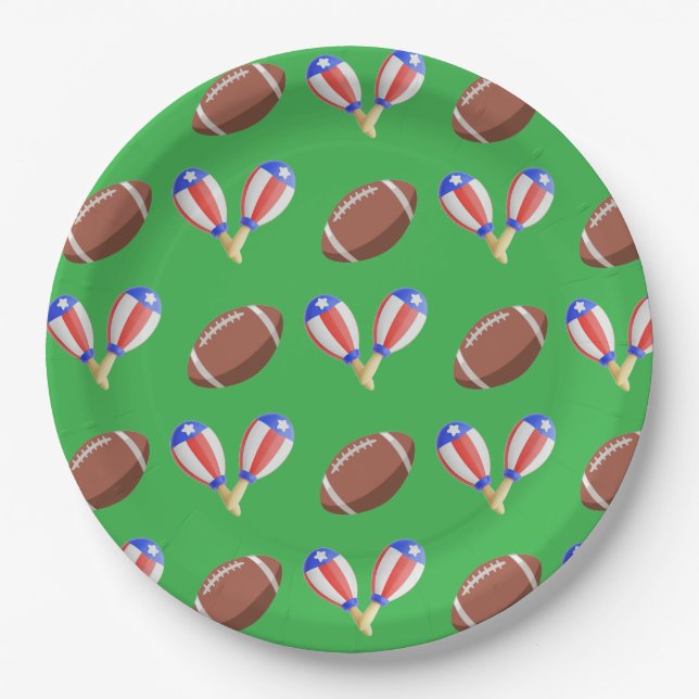 Lateinamerikanisch inspiriertes Fußball-Thema Pappteller (Vorderseite)