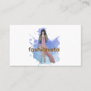 Lateinamerikanische Fashionista mit High Low-Kleid Visitenkarte