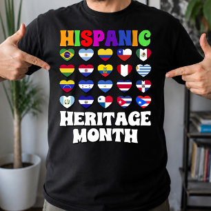 Lateinamerikanische Länder Flaggen Herz, Fröhliche T-Shirt