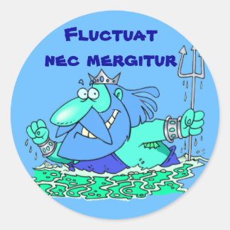 Lateinisch: Fluctuat nec mergitur Runder Aufkleber