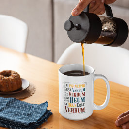 Lateinische Bibel Verse in Principio Erat Verbum Kaffeetasse