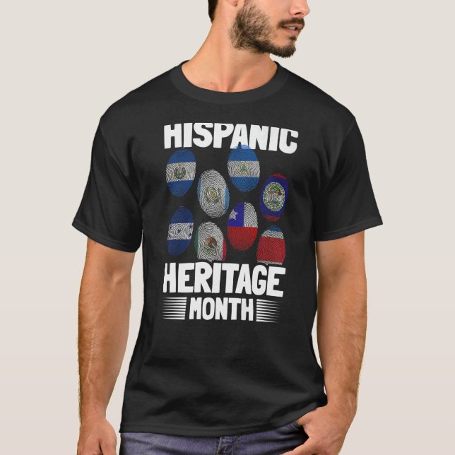 Lateinische Länder Fingerabdruck-Prix Hispanic Her T-Shirt (Vorderseite)