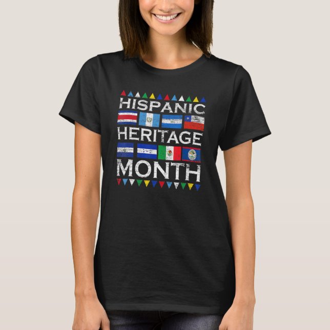 Lateinische Länder Flaggen Latino National Hispani T-Shirt (Vorderseite)