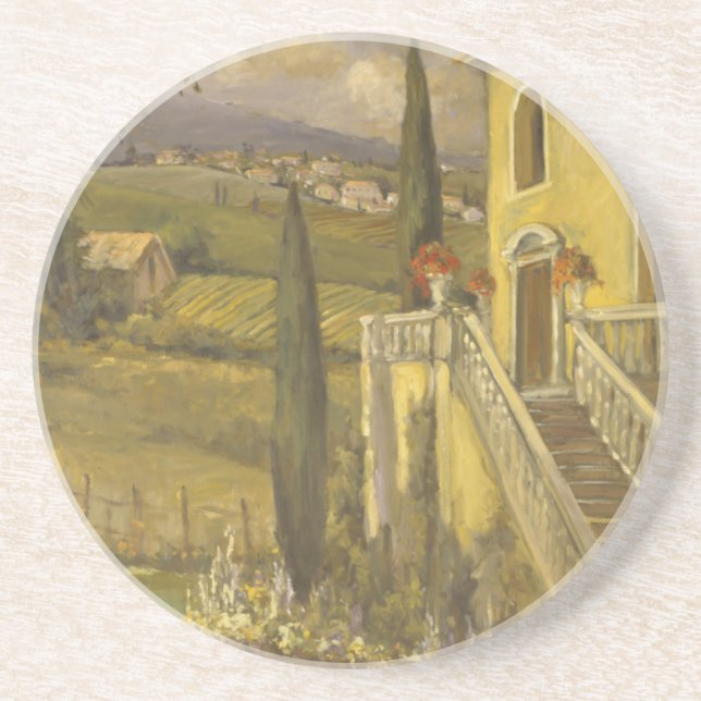 Lateinische Ruhe II Sandstein Untersetzer (Vorne)